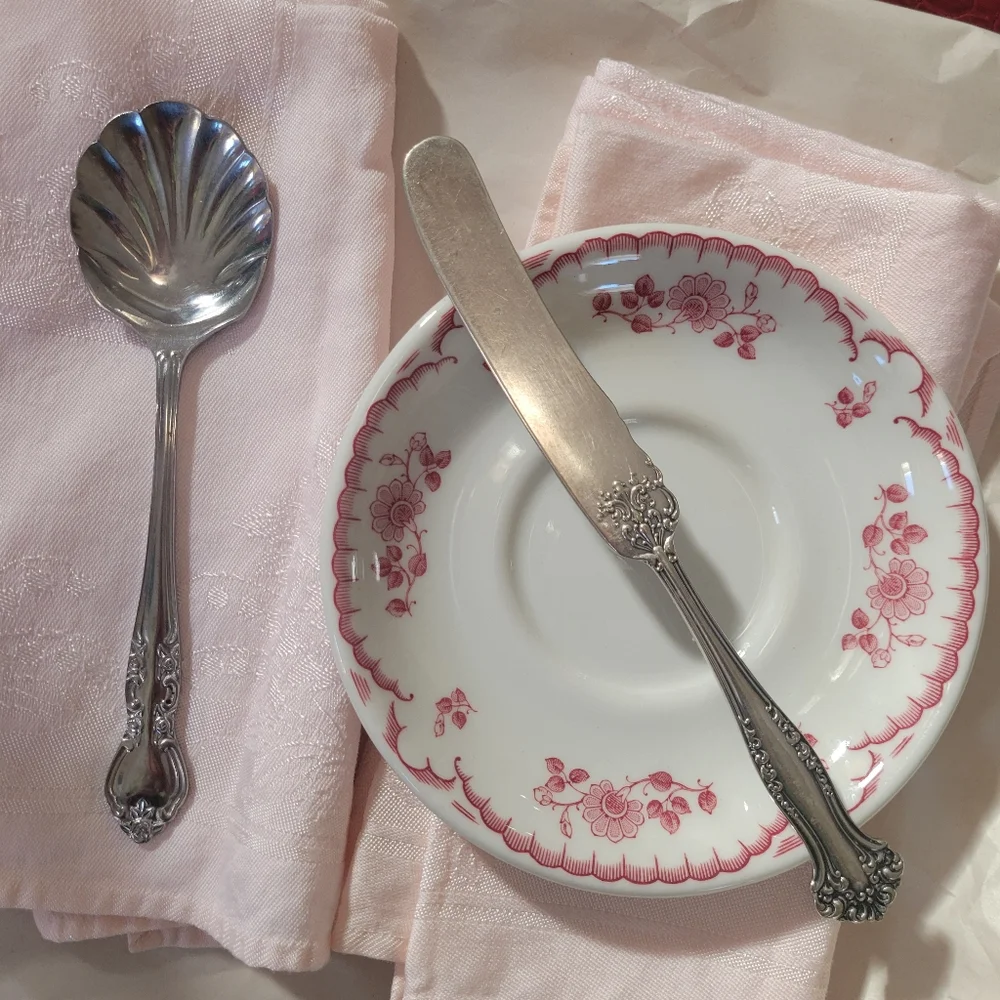 Shenango China Chardon Rose Saucers (5) ~ Vintage 1950s ~ Restaurant Ware ~ GUC